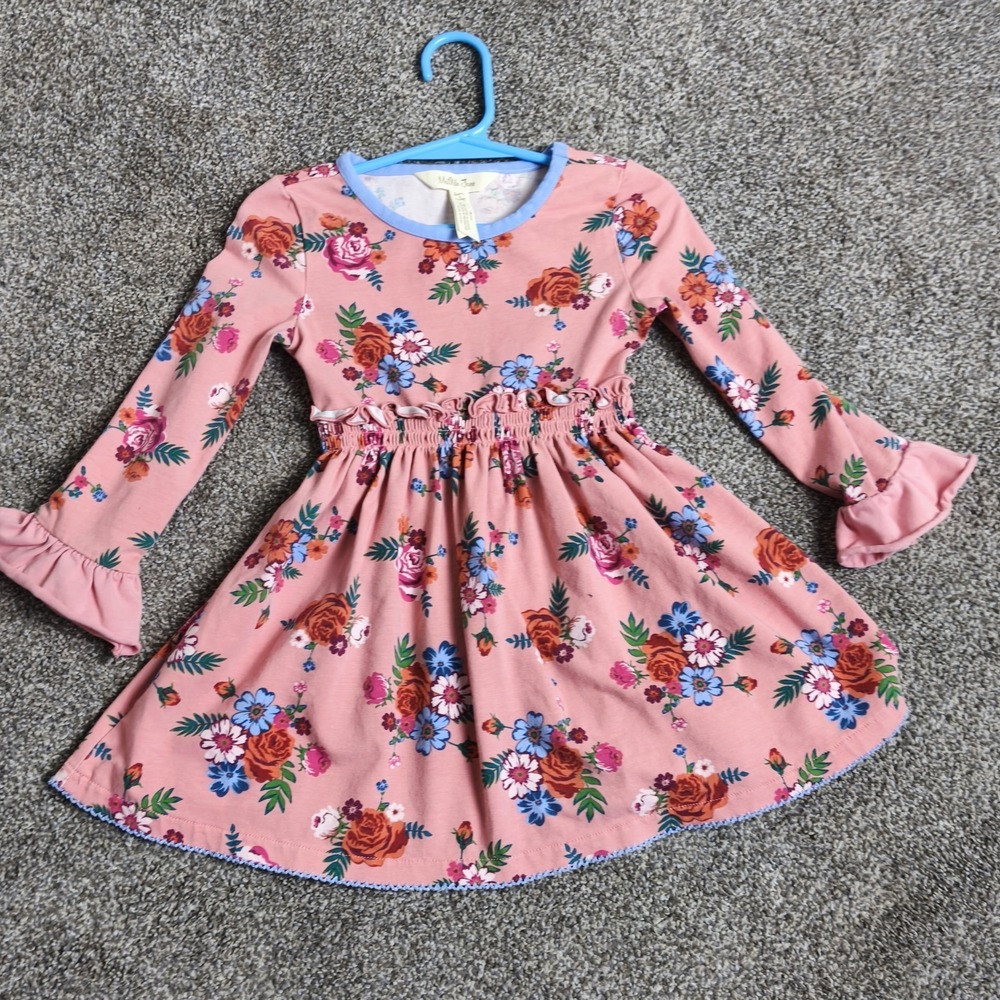Matilda Jane Girls Dress Lot Size 2 Floral Red‎ Boho Ruffle Boutique - Picture 7 of 12